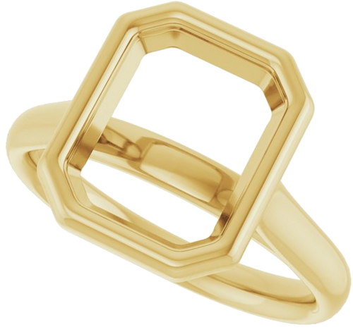 Sužadėtuvių Žiedas „Bezel-Set Solitaire“ 10k yellow gold Emerald 10mm x 8mm (5)