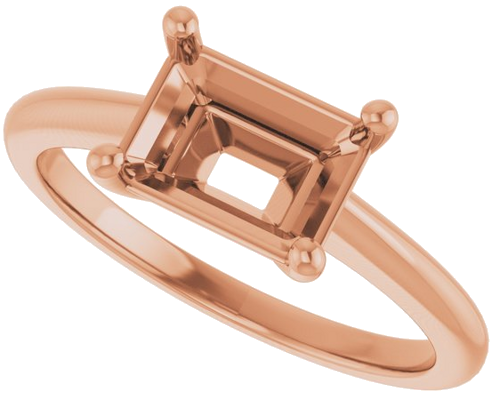 Sužadėtuvių Žiedas „Solitaire“ 14k rose gold Emerald 8mm x 6mm (5)