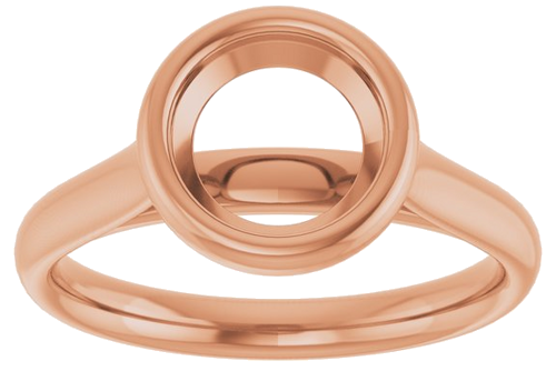 14K Rose  7.4 mm Round Solitaire Engagement Ring Mounting (3)