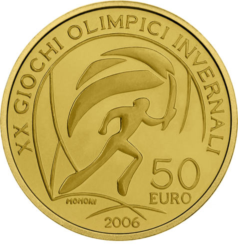 2006 Italy Olympic torch 50 Euro gold coin (1)
