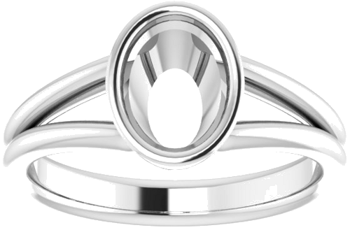 Sterling Silver 8x6 mm Oval Engagement Ring Mounting (3)