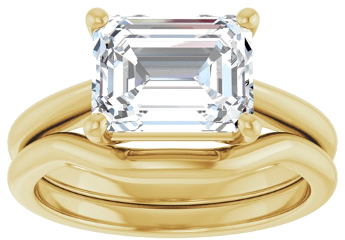 Sužadėtuvių Žiedas „Solitaire“ 14k yellow gold Emerald 9mm x 7mm (8)