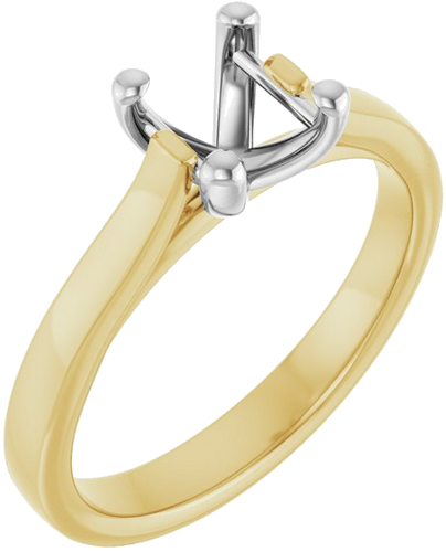 Sužadėtuvių Žiedas 10k yellow/white gold Square 5mm (1)