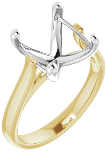 14K Yellow   White 10x10 mm Cushion Engagement Ring Mounting (1)