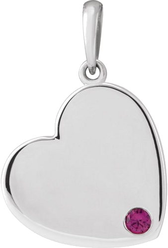 Pakabukas „Family Heart“ 14k white gold Round 2mm (3)