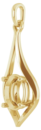 Pakabukas „Solitaire“ 585 Geltonojo Aukso Oval 9mm x 7mm (2)