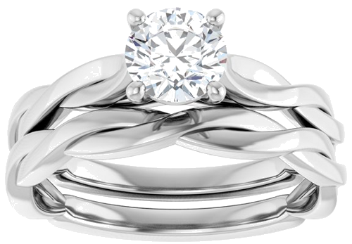 Sužadėtuvių Žiedas „Infinity-Inspired“ 14k white gold Round 5.5mm (8)