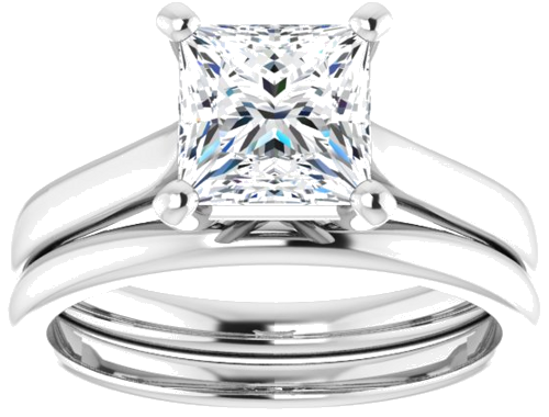 Sužadėtuvių Žiedas „Solitaire“ 950 Platinos Square 6.5mm (8)