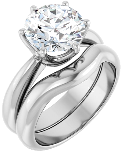 Sužadėtuvių Žiedas „Solitaire Crown-Inspired“ 18k white gold Round 9mm (6)