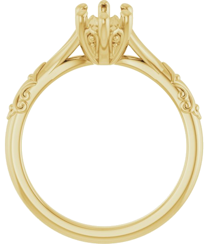 Sužadėtuvių Žiedas „Solitaire Sculptural“ 10k yellow gold Marquise 10mm x 5mm (2)