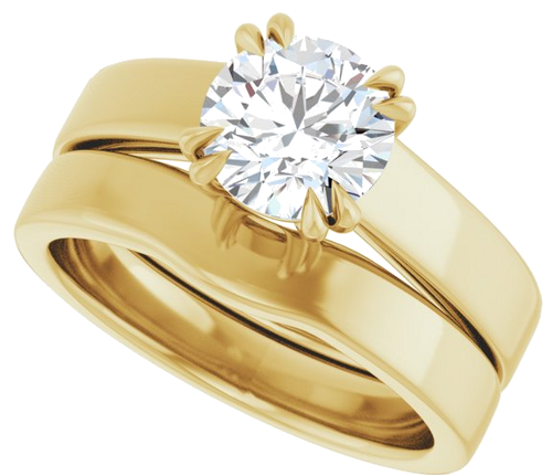 Sužadėtuvių Žiedas „Double Claw-Prong Solitaire“ 18k yellow gold Round 7mm (10)