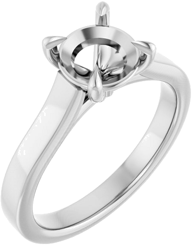 Sužadėtuvių Žiedas „Claw-Prong“ 14k white gold Round 7.4mm (1)