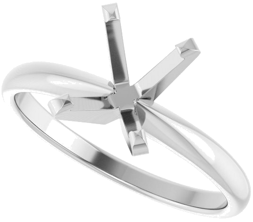 14K White 9 x 7 mm Oval Solitaire Engagement Ring Mounting (5)