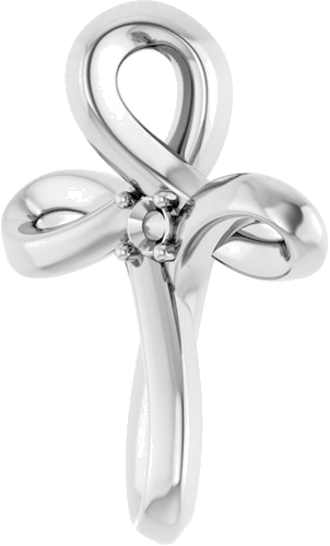 Sterling Silver 1.5 mm Round Cross Pendant Mounting (2)