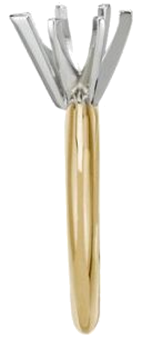 14K Yellow   White 10X6 mm Pear Shape Six-Prong Solitaire Mounting with V-End (4)