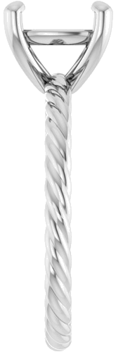 Sužadėtuvių Žiedas „Solitaire Rope“ 14k white gold Cushion 8mm (4)