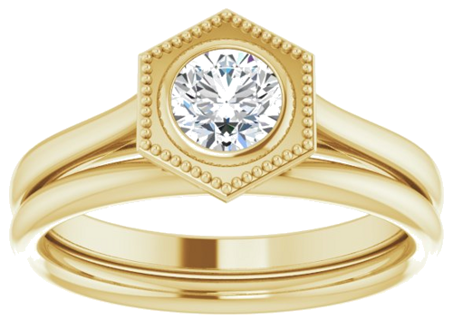 Sužadėtuvių Žiedas „Solitaire“ 585 Geltonojo Aukso Round 5.2mm (8)