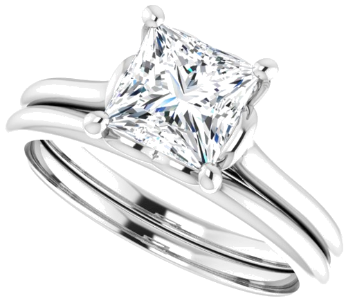 Sužadėtuvių Žiedas „Solitaire“ 950 Platinos Square 6mm (10)