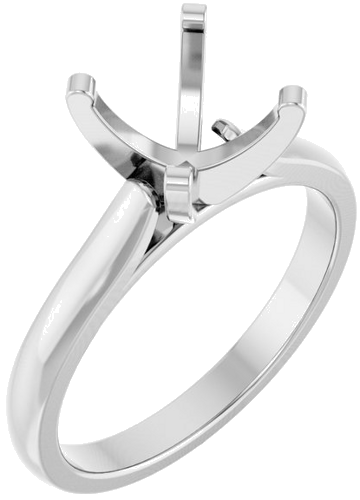 14K White 8.2 mm Round Solitaire Engagement Ring Mounting (1)