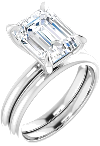 Sužadėtuvių Žiedas „Solitaire“ 950 Platinos Emerald 10mm x 8mm (6)