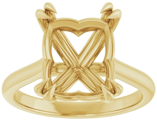 Sužadėtuvių Žiedas „Double Claw-Prong“ 14k yellow gold Emerald 11mm x 9mm (3)