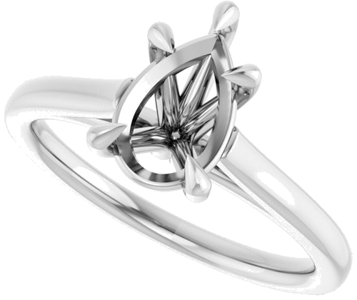 Sužadėtuvių Žiedas „Claw-Pong“ 925 Sidabro Pear 9mm x 6mm (5)