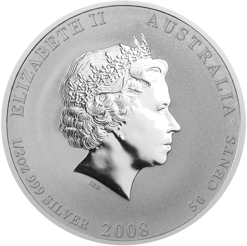 1/2 oz Pelės metai 2008 (Lunar II) Australija sidabrinė moneta (2)