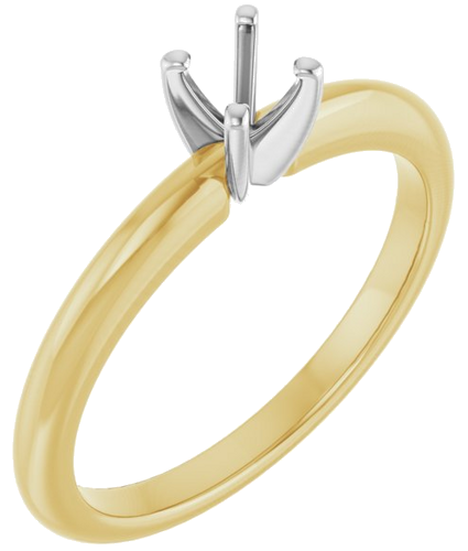 Sužadėtuvių Žiedas „Solitaire“ 585 Baltojo Ir Geltonojo Aukso Round 4.1mm (1)