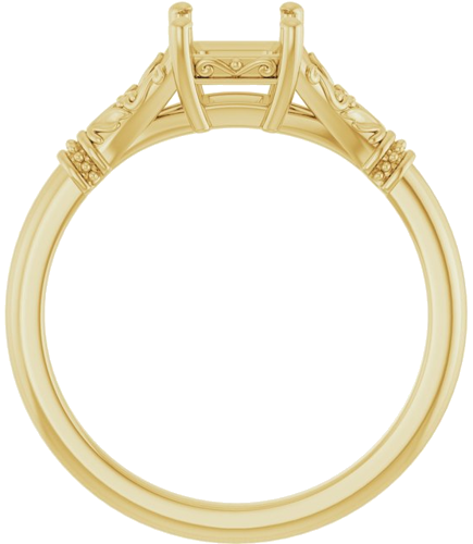 Sužadėtuvių Žiedas „Sculptural“ 14k yellow gold Square 5mm (2)