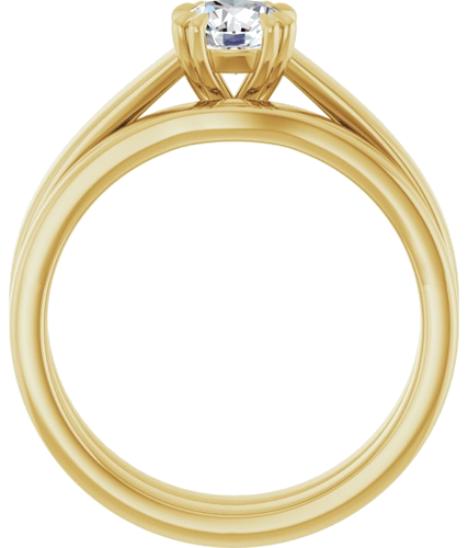 Sužadėtuvių Žiedas „Double Claw-Prong Solitaire“ 18k yellow gold Round 5.5mm (7)