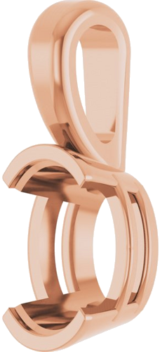 14K Rose 8x6 mm Oval Solitaire Pendant Mounting (2)