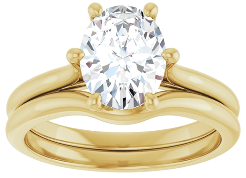 Sužadėtuvių Žiedas „Solitaire“ 14k yellow gold Oval 9mm x 7mm (8)