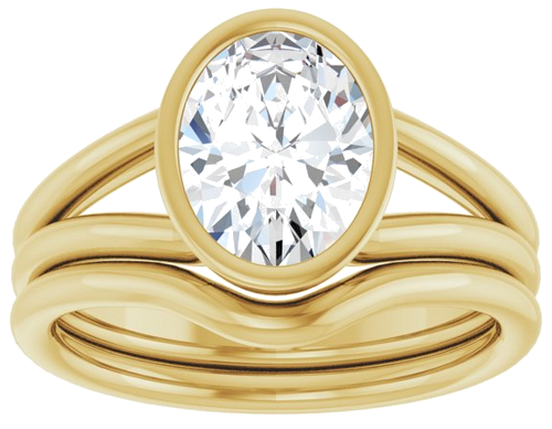 Sužadėtuvių Žiedas „Bezel-Set Solitaire“ 14k yellow gold Oval 9mm x 7mm (8)