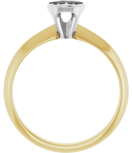 Sužadėtuvių Žiedas „Bezel-Set Solitaire“ 14k yellow/white gold Round 5.2mm (2)