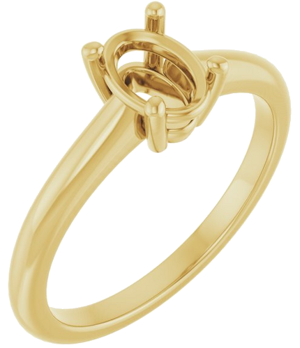 Sužadėtuvių Žiedas „V-End Prong“ 14k yellow gold Oval 7mm x 5mm (1)