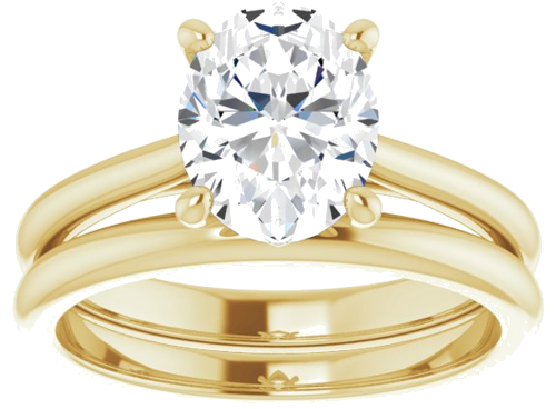 18K Yellow 9x7 mm Oval Solitaire Engagement Ring Mounting (8)