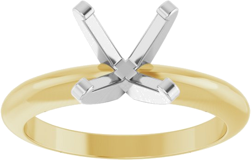 14K Yellow White 7.6 mm Round Solitaire Engagement Ring Mounting (3)