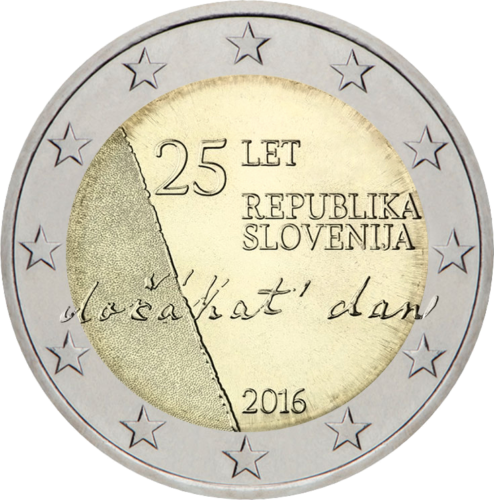 2016 Словения 25 лет независимости монета 2 евро (1)
