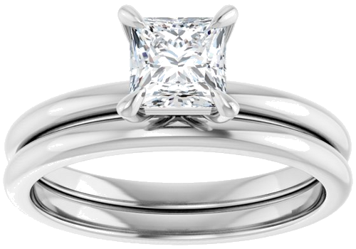 Sužadėtuvių Žiedas „Solitaire“ 585 Baltojo Aukso Square 5mm (8)