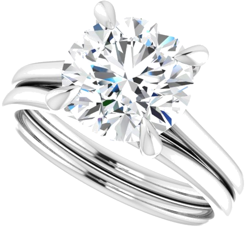 14K White  9 mm Round Solitaire Engagement Ring Mounting (10)