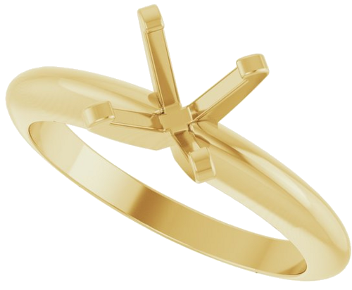 14K Yellow 6.5 mm Round Solitaire Engagement Ring Mounting (5)