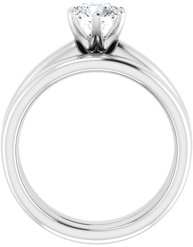 14K White 6 mm Round Engagement Ring Mounting (7)