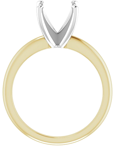 14K Yellow   White  9 mm Round Solitaire Engagement Ring Mounting (2)