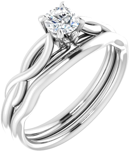 14K White  4.4 mm Round Solitaire Engagement Ring Mounting (6)