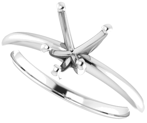 14K White  7x7 mm Heart Solitaire Engagement Ring Mounting (5)