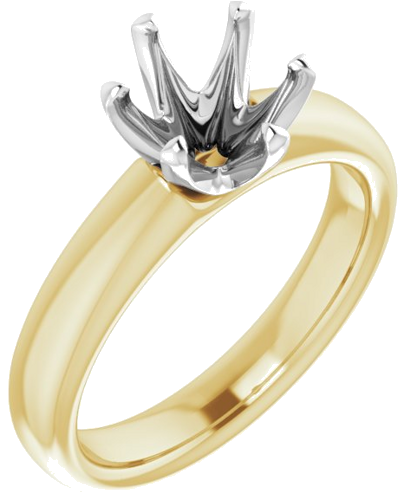 18K Yellow   Platinum 7.4 mm Round Solitaire Engagement Ring Mounting (1)