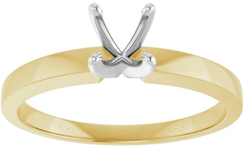 Sužadėtuvių Žiedas „Solitaire“ 14k yellow/white gold Round 5mm x 5.3mm (3)