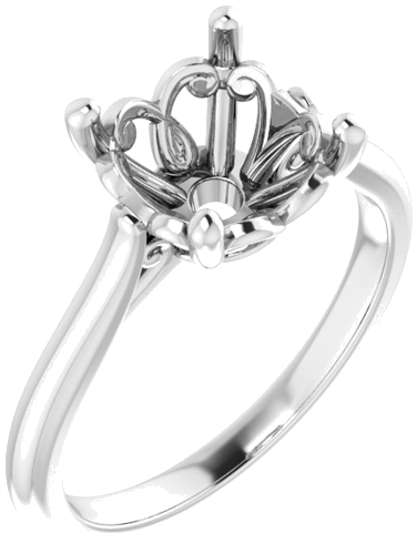 Platinum 9 mm Round Solitaire Engagement Ring Mounting (1)