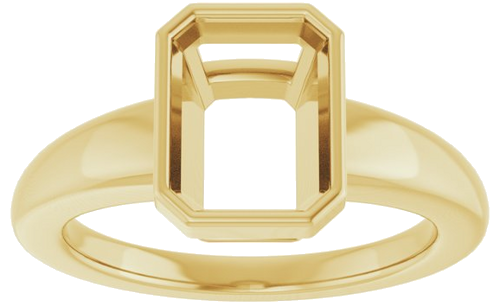 Sužadėtuvių Žiedas „Bezel-Set Solitaire“ 10k yellow gold Emerald 8.5mm x 6.5mm (3)
