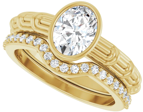 Sužadėtuvių Žiedas „Solitaire“ 585 Geltonojo Aukso Oval 8mm x 6mm (10)